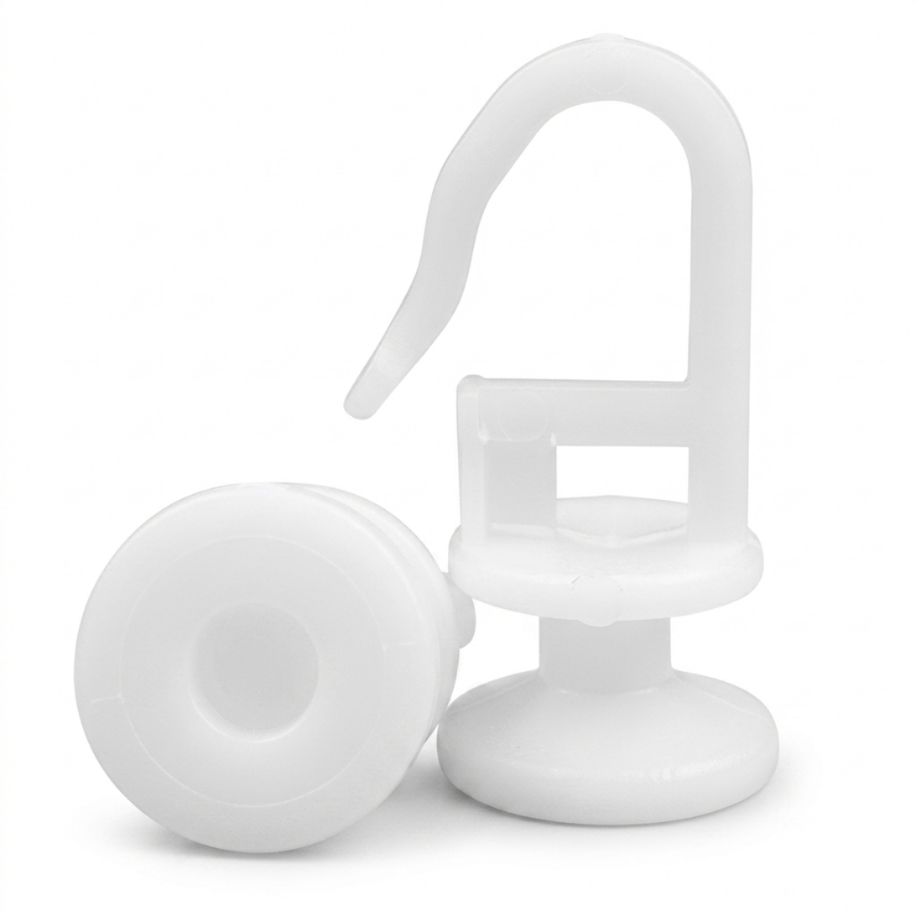 Kits Deslizantes Gancho Click Clips Para Trilho De Cortina Suísso Max Não Trava Silencioso Branco 50 100 150