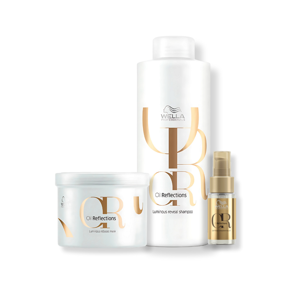 Wella Professionals Oil Reflections - Shampoo 1L + Máscara Capilar 500ml + Óleo Capilar 30ml