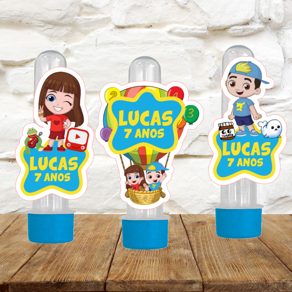 Kit Apliques para tubete, Lucas Neto, personalizados com nome e idade ( TUBETE NÃO INCLUSO)