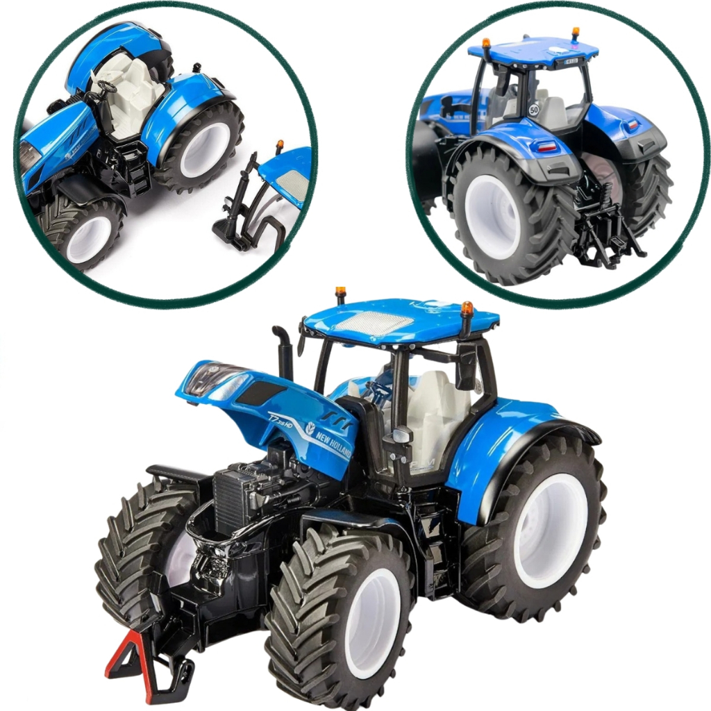 Miniatura Trator New Holland T7.315 HD Siku 1/32 Original Metal Diecast Agrícola Fazenda Escala 1:32 Colecionável