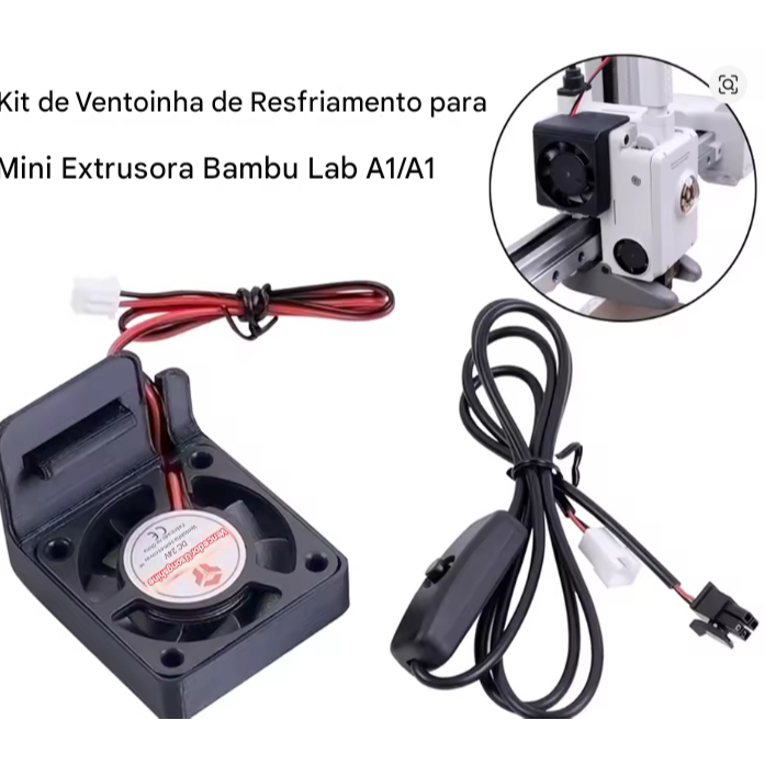 Para bambu lab a1/a1 mini extrusora ventilador de refrigeração do motor expandir kit resfriamento rápido com interruptor