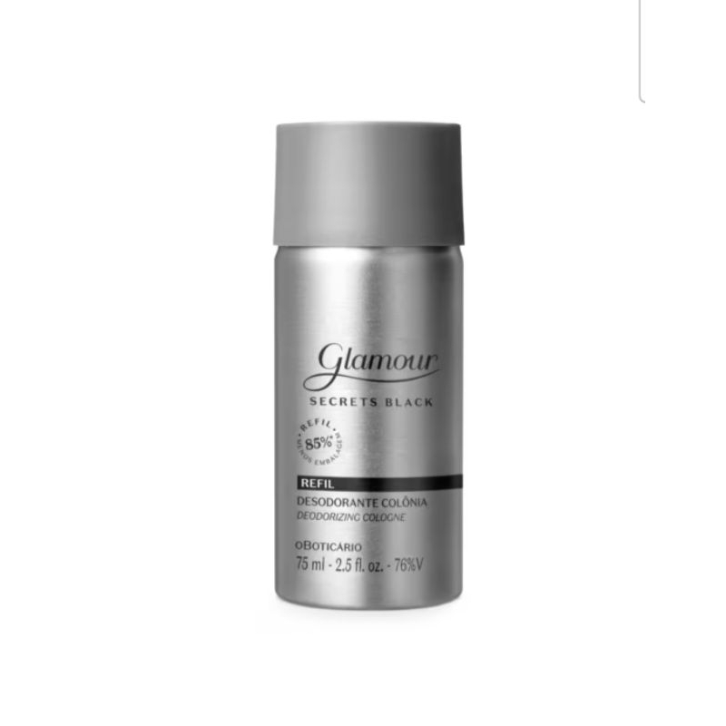 Perfume Glamour Secreto Black 75ml refil