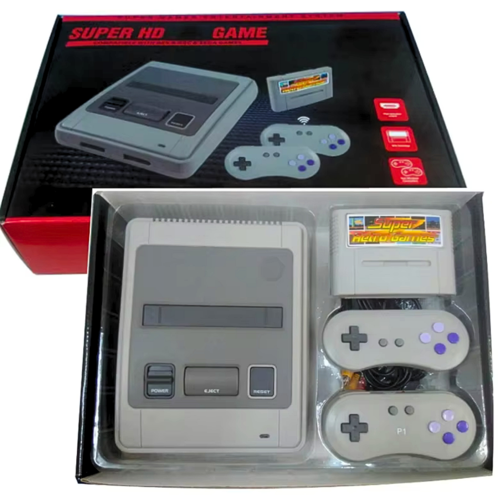 Super HD Sfc Game Console Snes Console de Videogame em HD Super NIntendo, Super Famicon