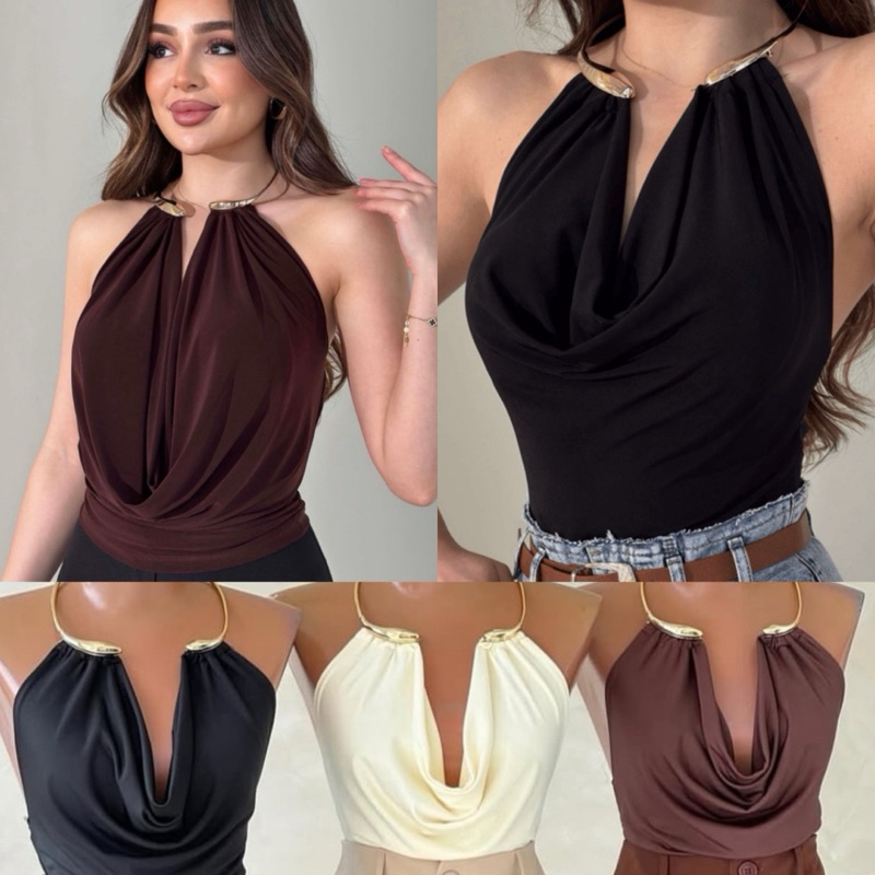 Blusa Feminina Suplex Argola Diversas Cores Moda Feminina Moda Elegante Moda Balada Moda Blogueira