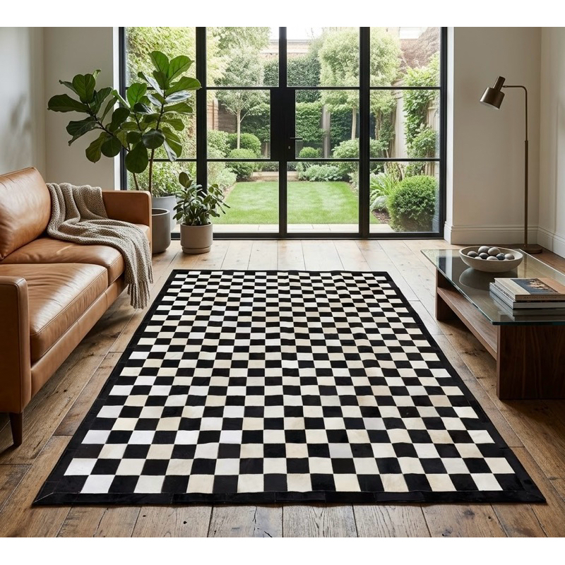 Tapete de Couro de Boi - placas 10x10cm - tamanho 1,50m x 2,00m - B15