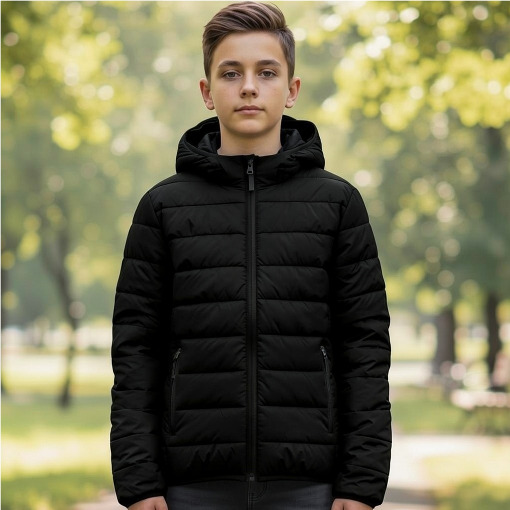 Jaqueta Puffer Juvenil Masculina Bobojaco Casaco Capuz Frio
