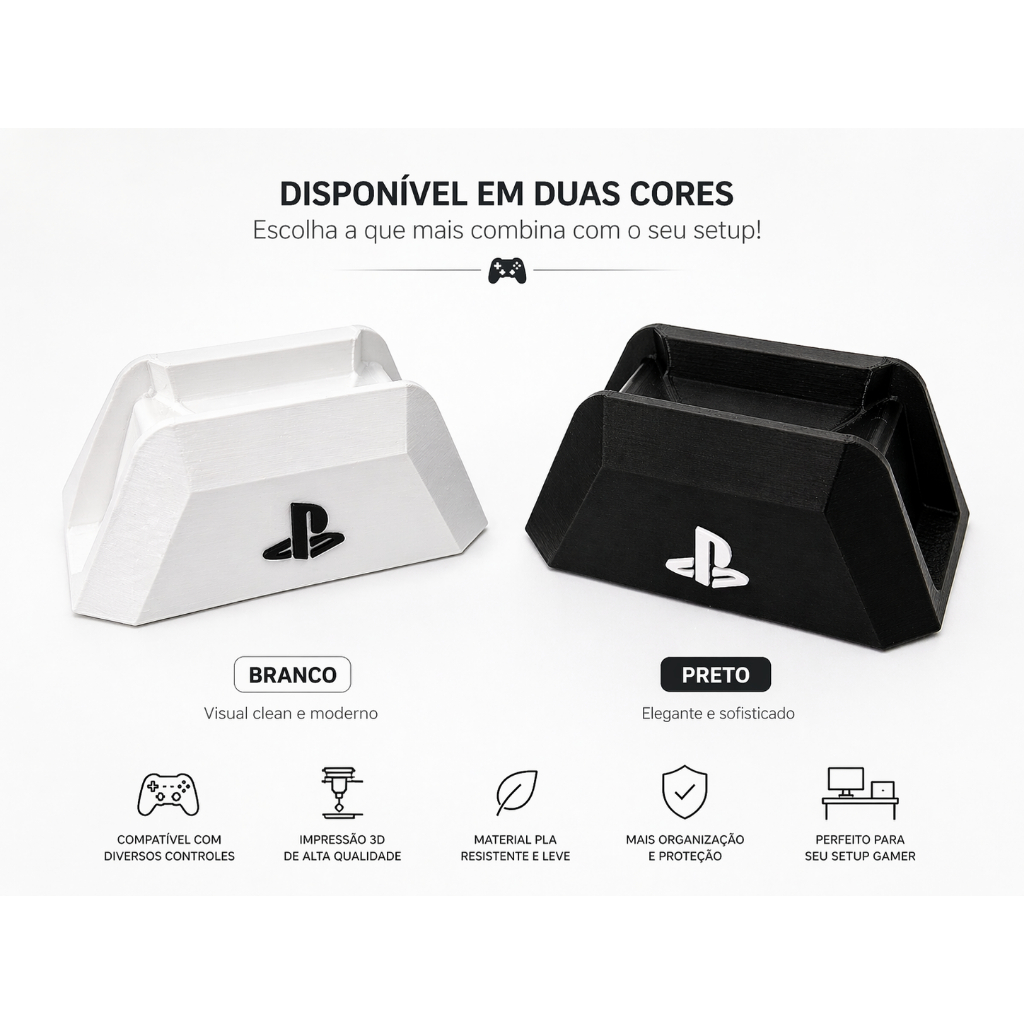 Suporte para Controle PS5 DualSense Porta Controle Gamer de Mesa Organizador para Setup