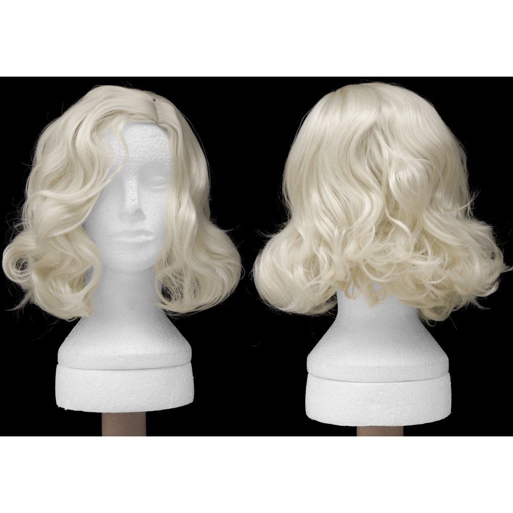 Peruca Sem Franja Loiro Claro Cosplay Sabrina Spellman Marilyn Monroe Pin-up - Pronta Entrega!!