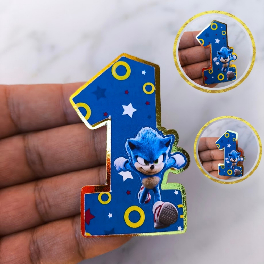 10 Apliques 3D Personalizado  Sonic Lembrancinhas de Aniversário Infantil