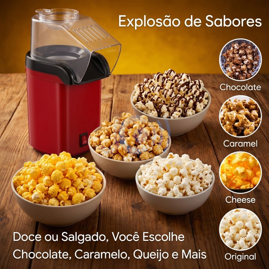 Pipoqueira Elétrica 110v/220v Pipoca SOMENTE COR VERMELHA Cinema Máquina Pipoca Pronta Entrega NO BR