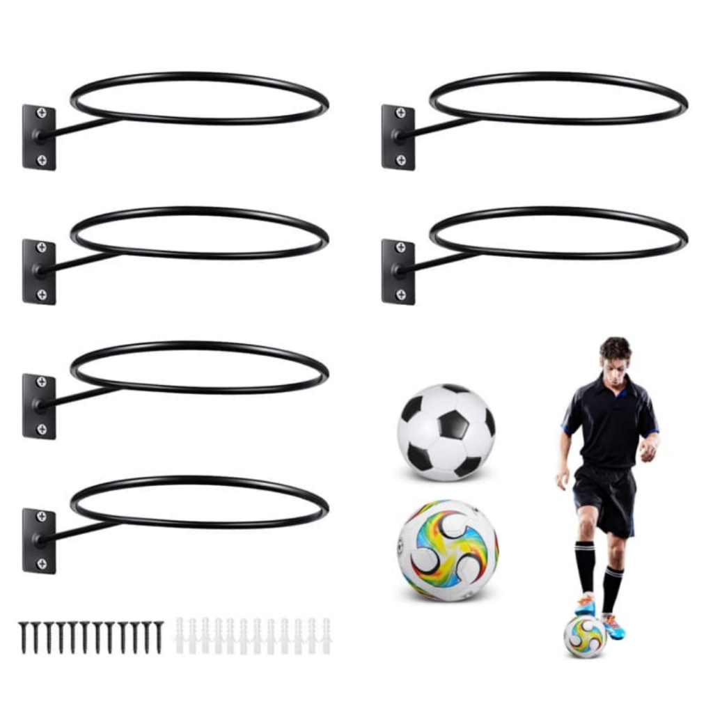 ⚽Kit 06 Suporte Bola Futebol Basquete Vôlei + Parafusos e Buchas Aço Reforçado