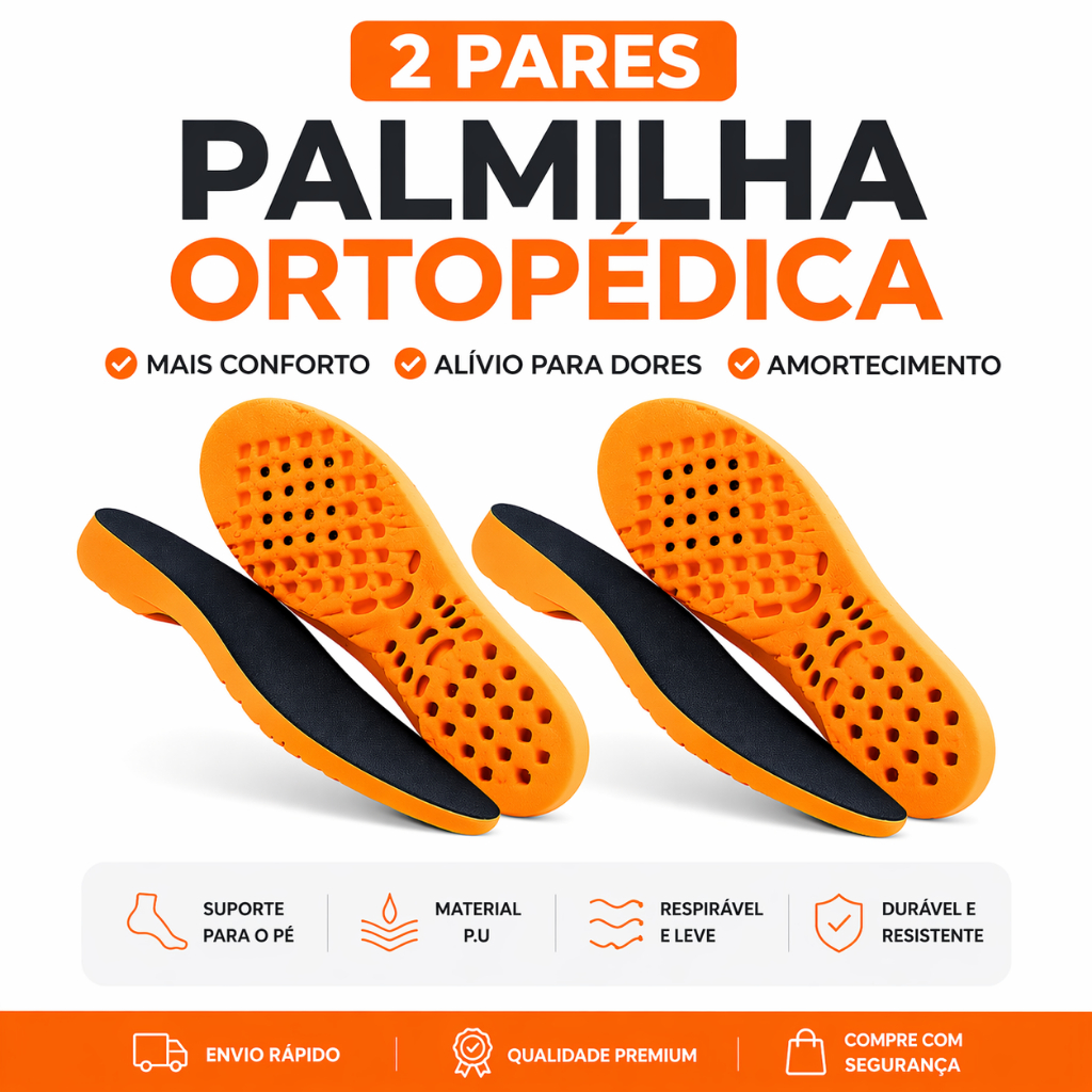 Kit com 2 Pares de Palmilha Ortopédica em Gel Para Várias Horas de Trabalho Alivia Dores Confortável