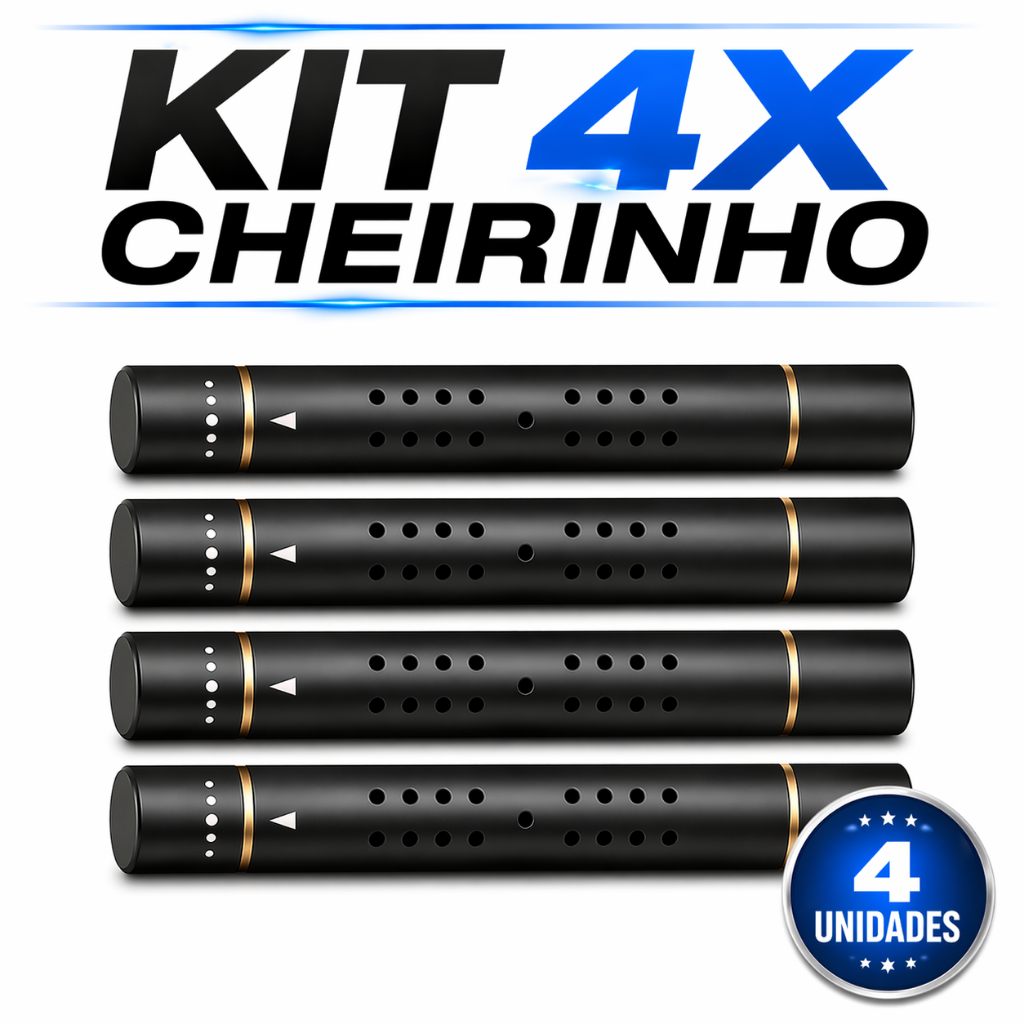 Kit 4x Cheirinho Premium Alumínio Difusor de Aroma Carro Ventilação Perfume Veicular Duradouro Universal