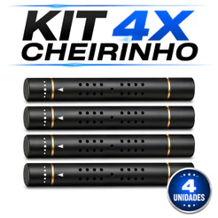 Kit 4x Cheirinho Premium Alumínio Difusor de Aroma Carro Ventilação Perfume Veicular Duradouro Universal