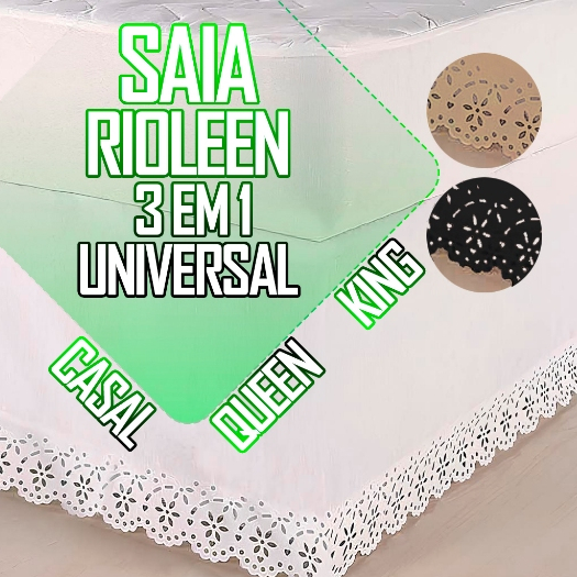 Saia 3 em 1 com Regulagem Ajustável Cabeceira Cama Box Colchobox Rioleen - Casal / Queen / King -
