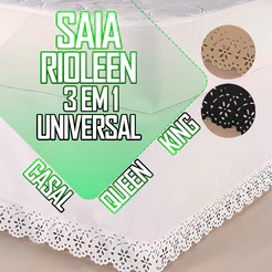 Saia 3 em 1 com Regulagem Ajustável Cabeceira Cama Box Colchobox Rioleen - Casal / Queen / King -