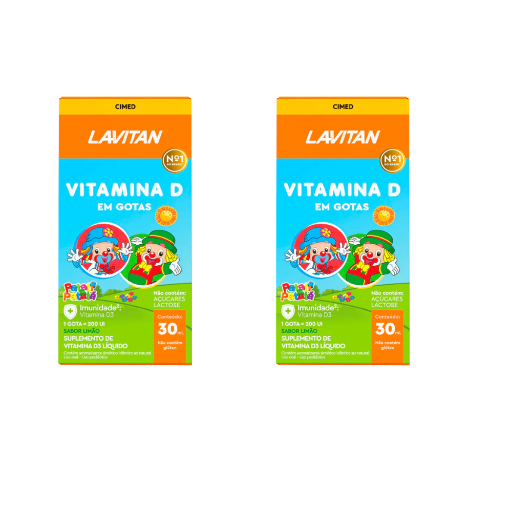 Kit com 2 - Lavitan Patati Patatá Vitamina D Rico em Vitaminas Sabor Limão C/30ml Cimed