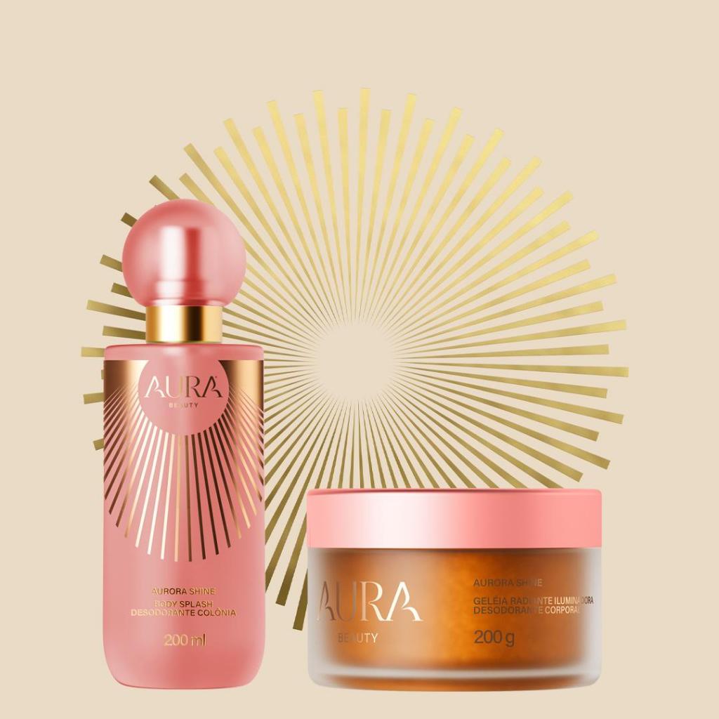 Body Splash Aurora Shine 200ml + Geleia Iluminadora 200g
