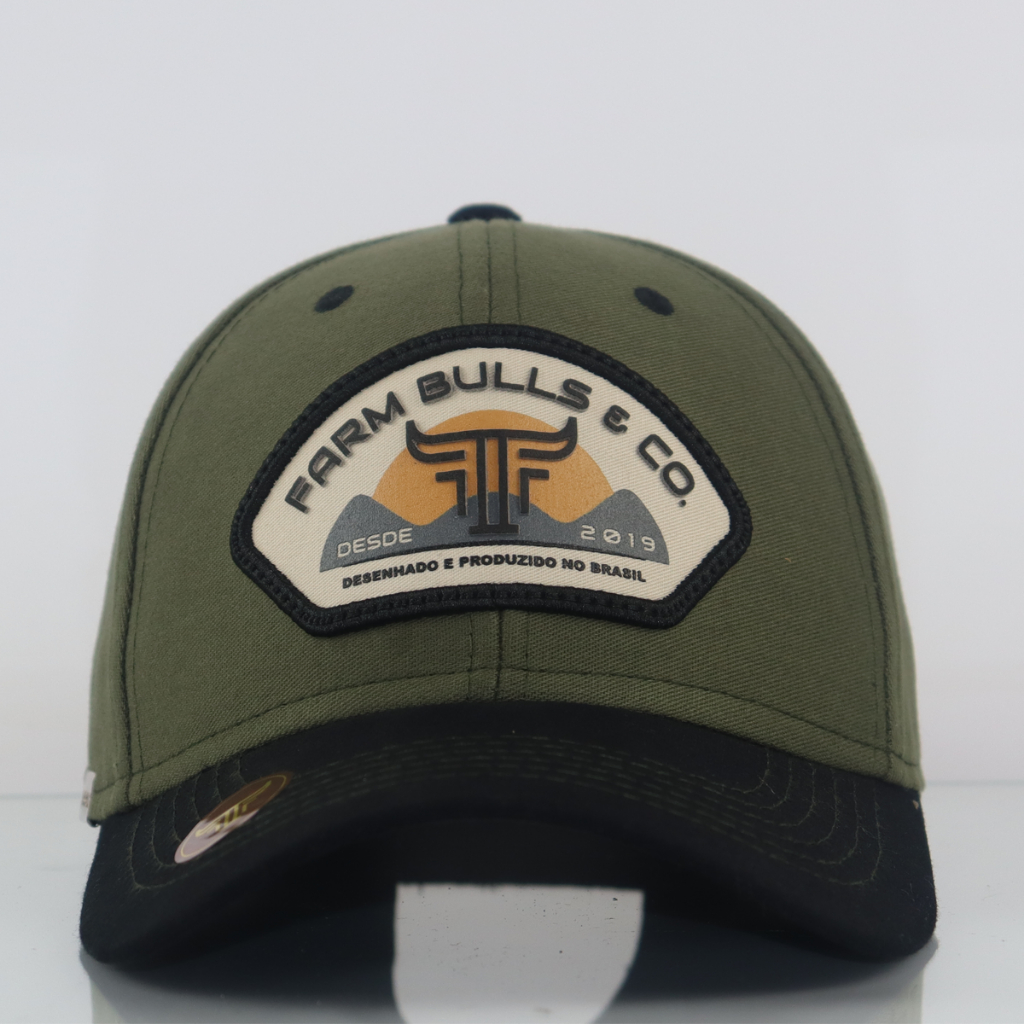 Boné Country Americano Farm Bulls Premium Agro Trucker Arena Aba Curva Fechado