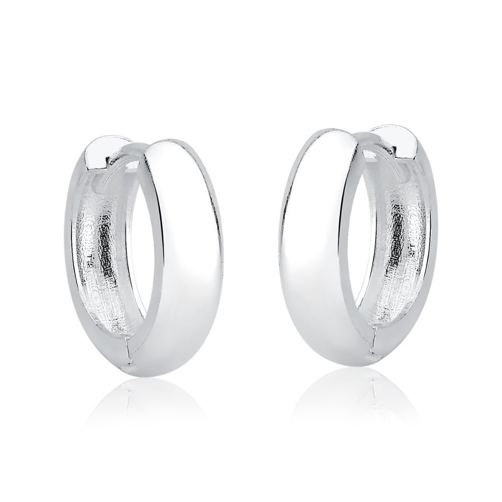 Brinco Argola de Prata 925 Click Redonda Lisa
