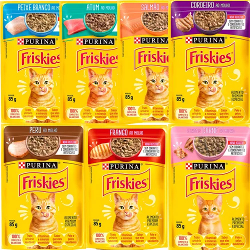 Ração Nestlé Purina Friskies Sachê vários sabores para Gatos - 85 g