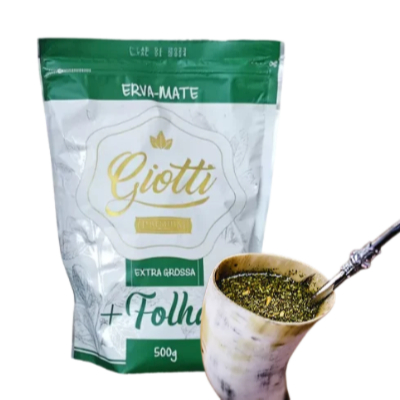 Erva Mate Giotti Premium 500G Extra Grossa + Folhas Chimarrão Tereré
