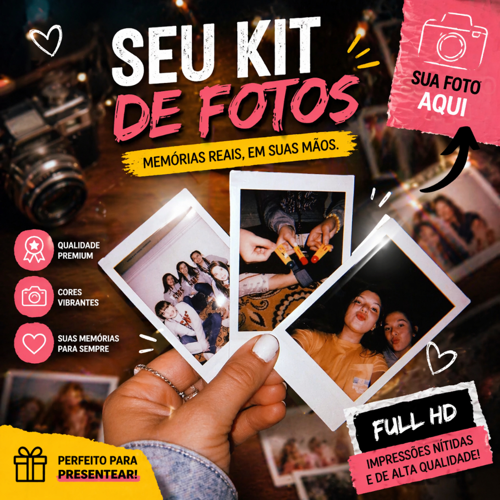 Kit Mini Fotos Personalizadas Full HD - Presente Envio Rápido