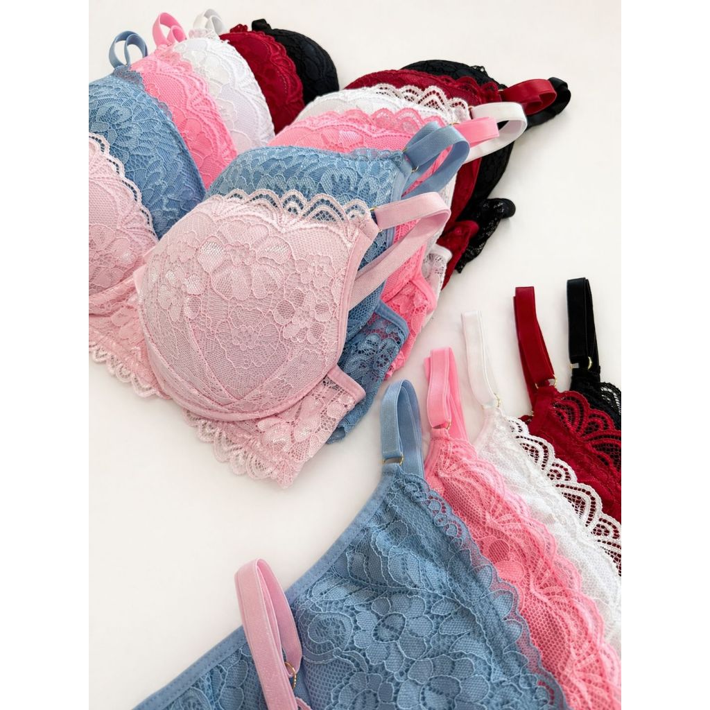 Conjunto de Lingerie Renda Com Bojo Sutia e Calcinha String Sensual Noite e Dia Dia Confortavel