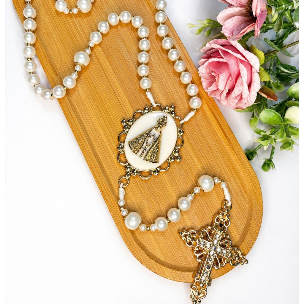 Terço de Noiva Personalizado Artesanal Feito à Mão | Terço para Casamento | Terço Católico Presente Noiva