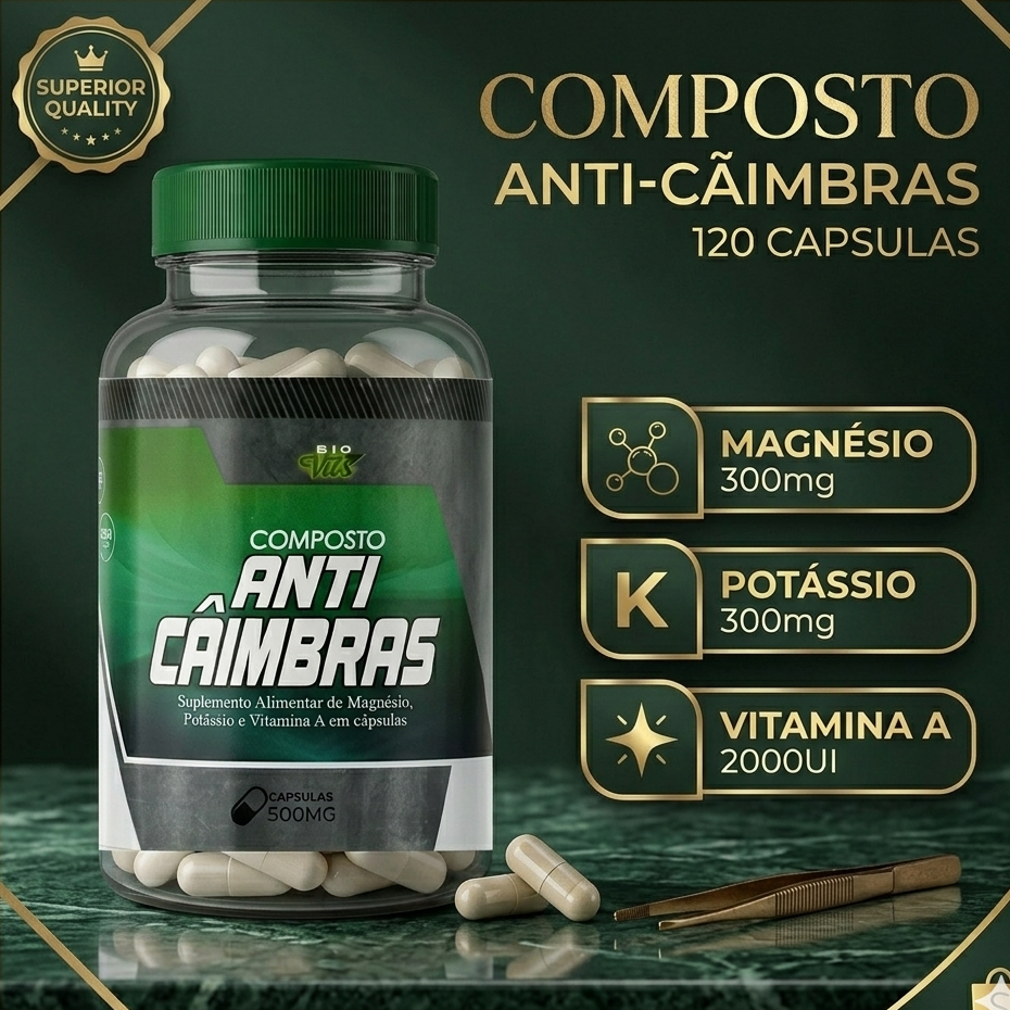 Suplemento Muscular Anti Cãibras Fadiga Muscular Recuperação Muscular Cãibra nas Pernas Magnésio Cálcio Zinco Vitaminas