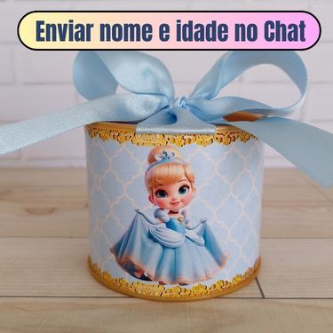 Kit Tubolata Personalizada (5X6) CINDERELA BABY- Aniversário - Batizado - Lembrancinha - Chá de Bebê