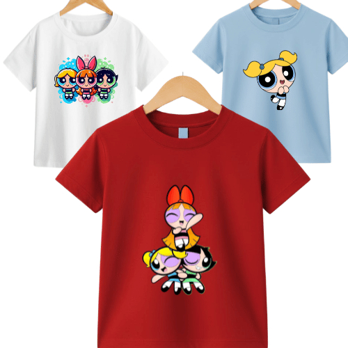 Camiseta Infantil Menina  Blusa Super Poderosas 100% Algodão Premium Florzinha Lindinha Docinho Kids