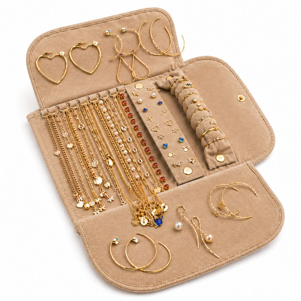 Kit Semi Joias + Mostruário Porta Joias P/ Revender Atacado Ouro18k Prata 925 100% c/ Garantia