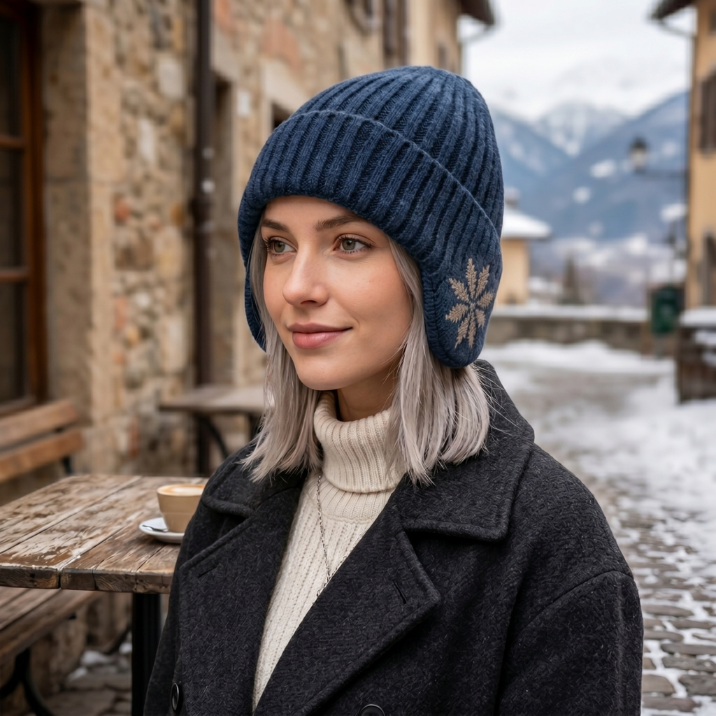 Gorro Touca Masculina Feminina Adulta Unissex Tricotado Quente Interno Fashion Com Protetor Aquecedor  FMZ6349FN