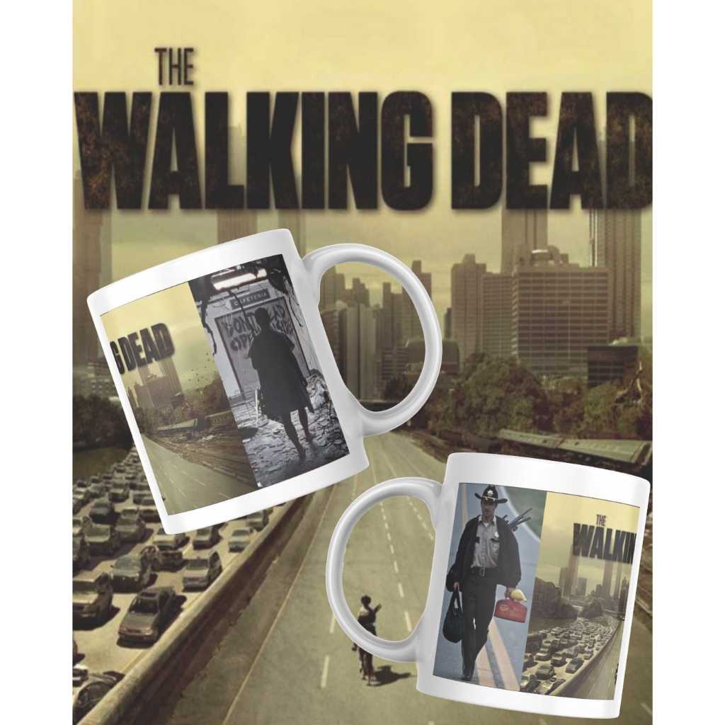 Caneca Personalizada The Walking Dead 325ml Porcelana, Estampa Resistente, ideal Presente Fãs daérie