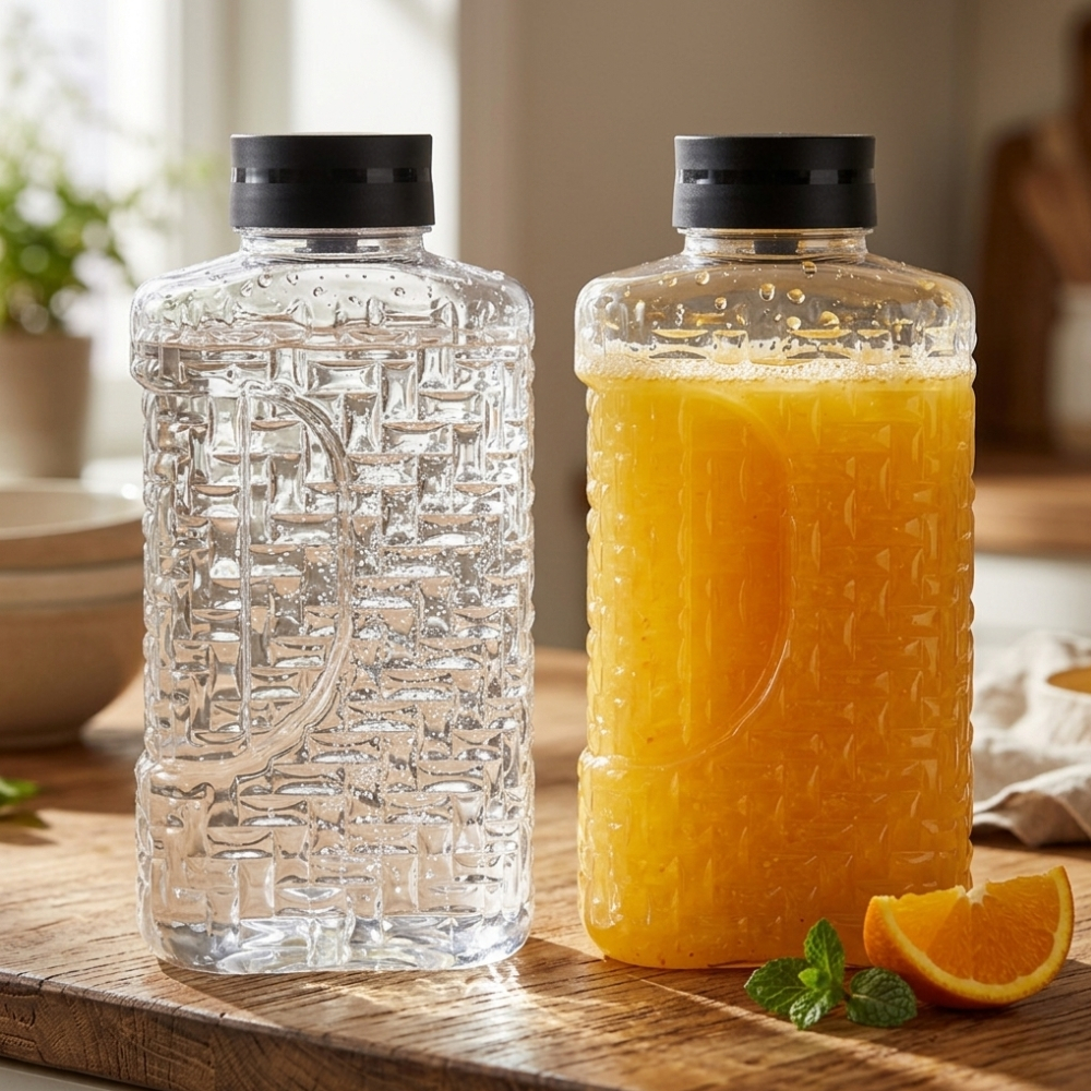 Kit 2 Jarra Garrafa Geladeira Água Com Tampa Higiênica Automatica Com Efeito Cascata 1,9 Litro