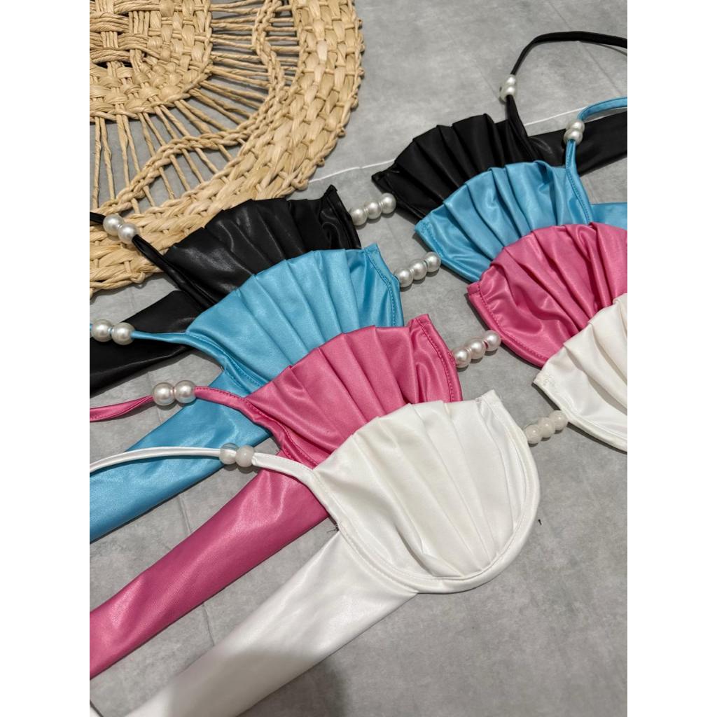 Top Sereia Cropped Feminino Perola tendencia moda blogueira blusa concha tropical verão praia mar viagem
