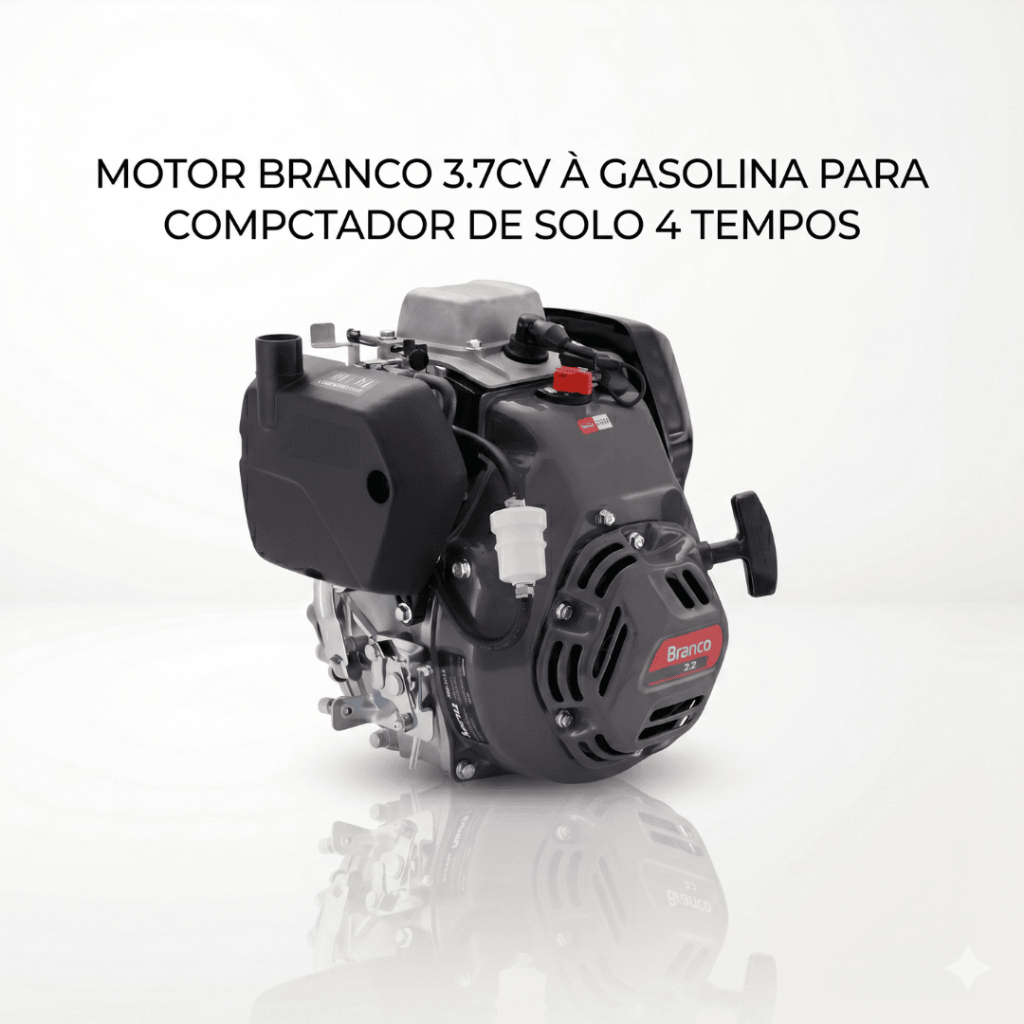 Motor 4 Tempos Branco À Combustão Para Compactador De Solo 3.7cv