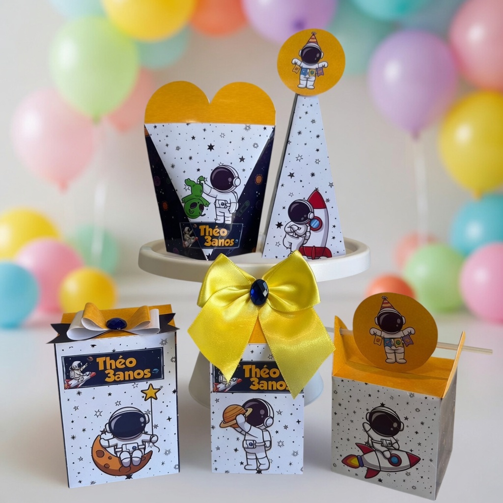 Kit Caixas Astronauta Personalizada/Lembrancinha de festa/Aniversário/Festa Infantil