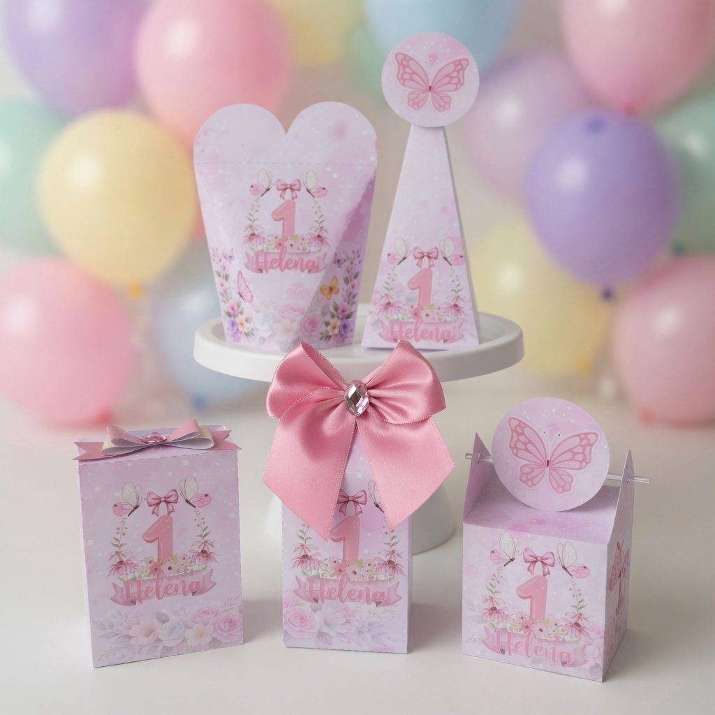 Kit Caixas Jardim das borboletas/Jardim encantado Personalizada/Lembrancinha de festa/Aniversário/Festa Infantil