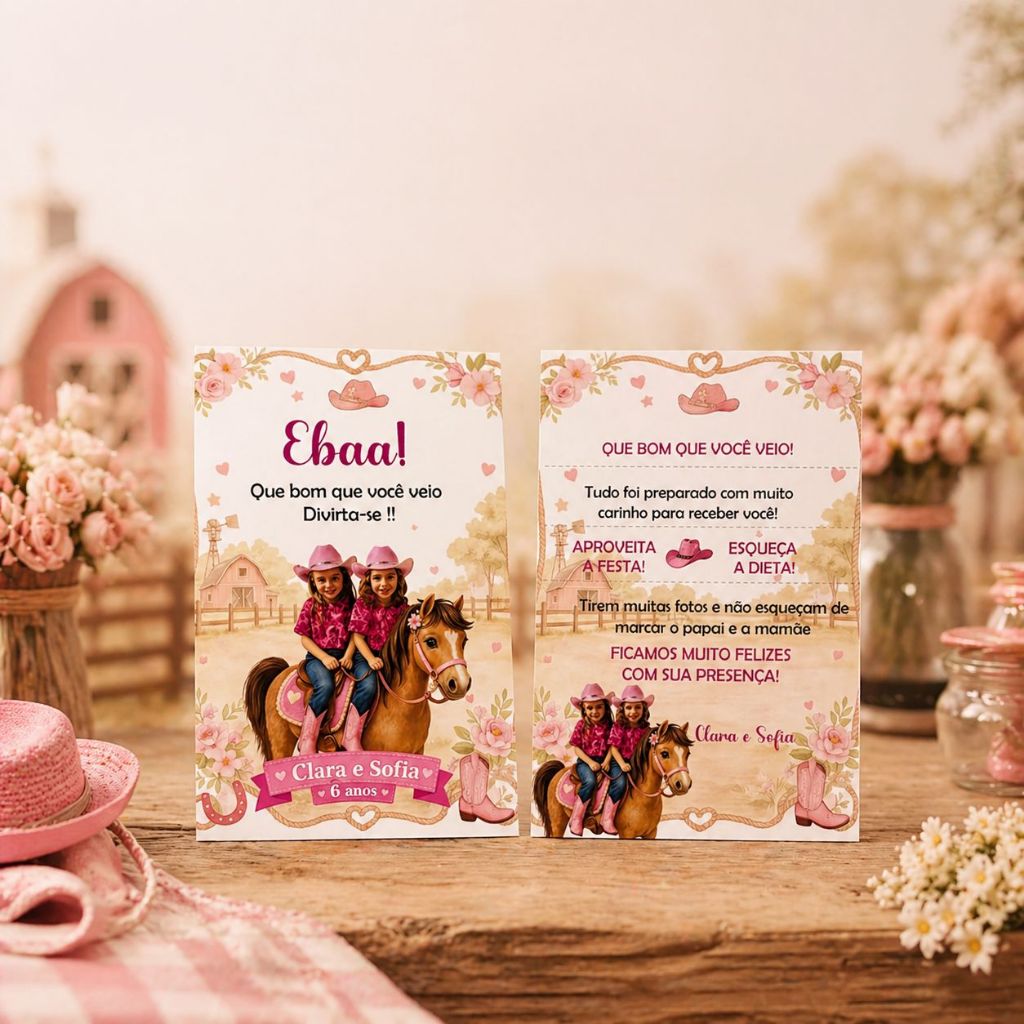 Centro de Mesa Plaquinha Agradecimento Boiadeira Personalizado | Enfeite Plaquinha | Decoração Festa