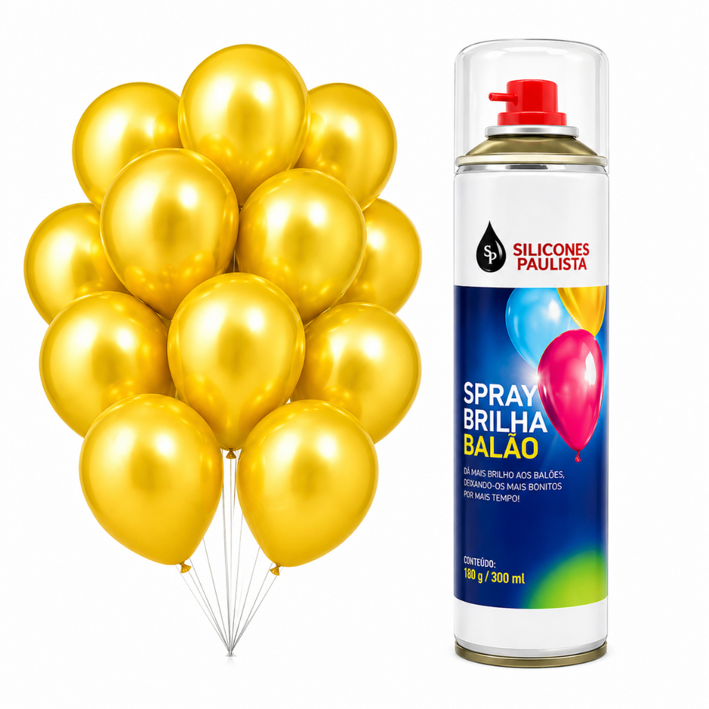 Brilha Balão Decoração Bexiga Festas Profissional Spray Paulista 300ml