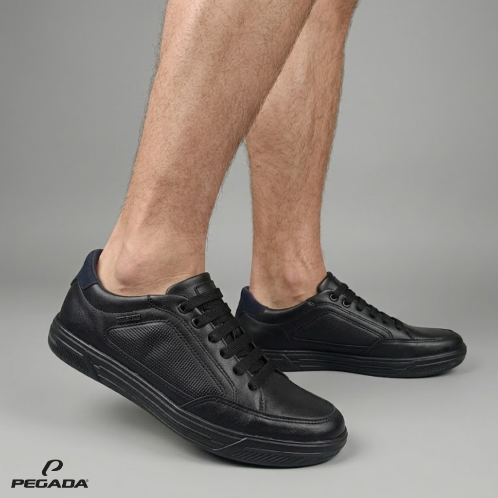 Sapatênis Masculino Pegada Couro Moderno Casual com Elástico Confortável Leve Dia a Dia 172803