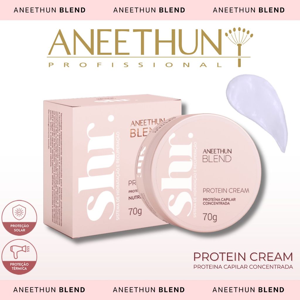 Proteína Capilar Concentrada Blend Aneethun SHR 70g Hidratação e Reconstrução Intensav