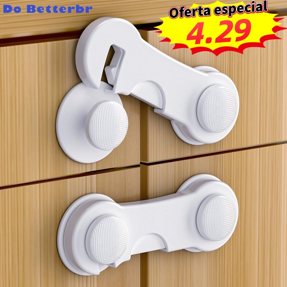 Kit 10/20 Travas Para Gaveta Porta Armário Segurança Bebê - Opção de cores