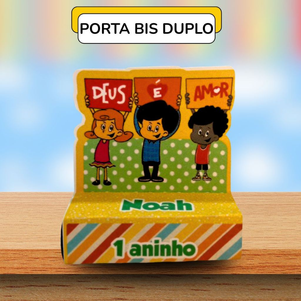 20 Porta Bis Duplo Personalizado Tres Palavrinhas Para Festa Lembrancinha Aniversário Menino Menina