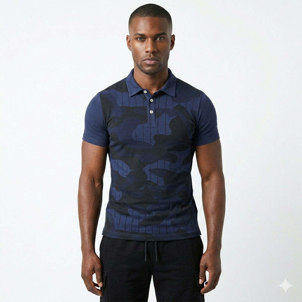 Camisa Gola Polo Camiseta Slim Fit  Masculina Viscolycra Estampas Sortidas Onbox  *ESTAMPA SORTIDA*