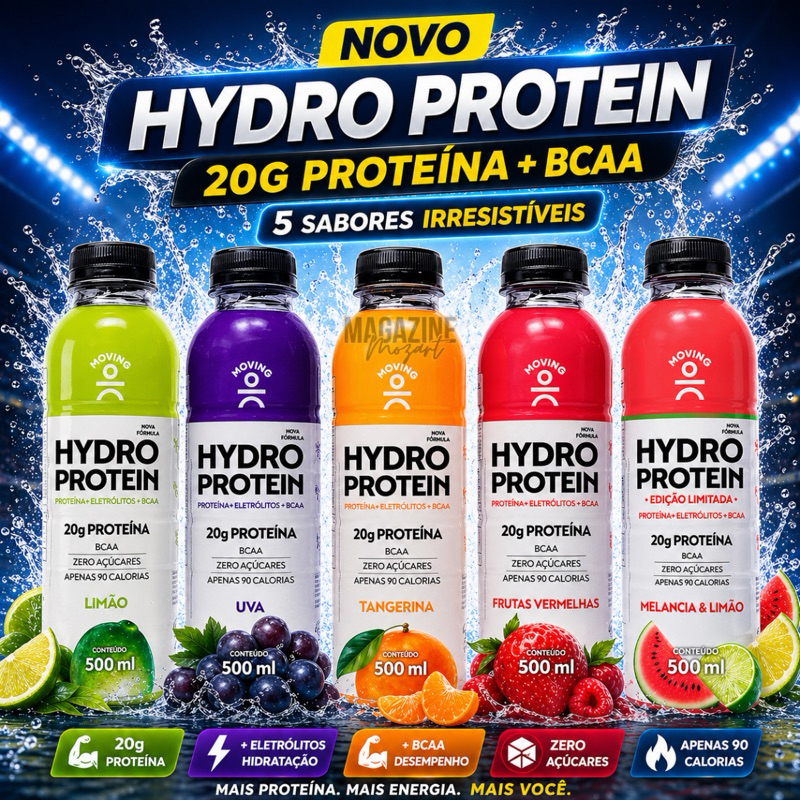 Moving Hydro Protein 20g proteína + BCAA Zero Açúcar Kit Sabores