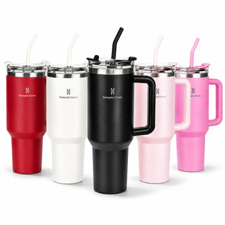 ROMANTIC CROWN Copo Térmico Portátil 1200ml/600ml com Tampa e Canudo Garrafa Térmica Inox…