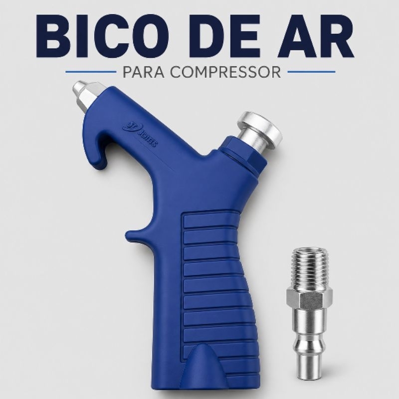 Bico de Ar Comprimido = Bico de Limpeza Compressor de Ar - Bico de Sopro Universal 1/4" - Alta Pressão/Alta Qualidade